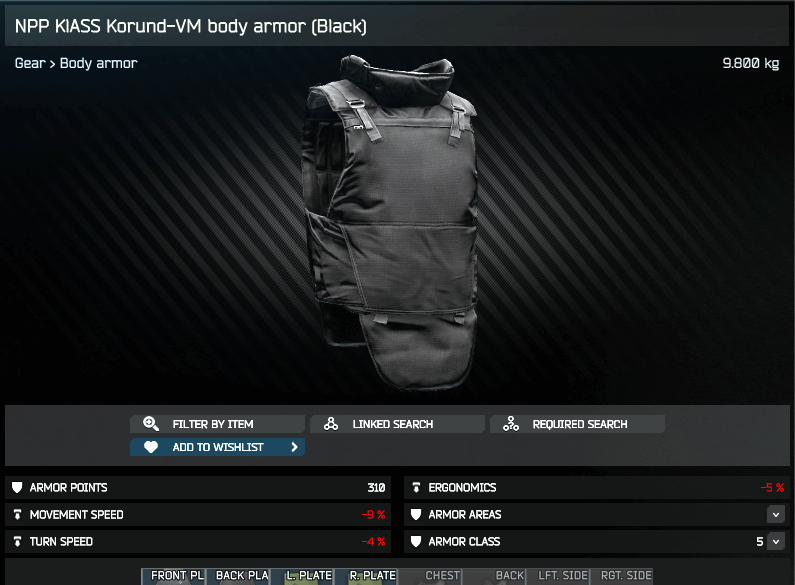 タルコフ】NPP KlASS Korund-VM body armor(Black)の性能と入手