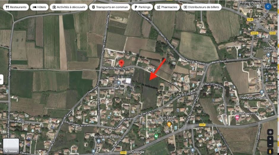 Vente terrain  428 m² à Saint-Victor-la-Coste (30290), 96 500 €