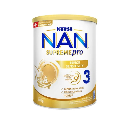Sữa bột Nestlé NAN SUPREMEPRO 3 800g nhập khẩu Đức đạm thủy phân 1 phần, 5HMO ngừa mẫn cảm