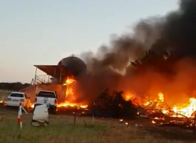 The pilot of a King Air plane crashed into the clubhouse at the Matsieng Aerodrome near Rasesa, north of Gaborone, Botswana, on Saturday.