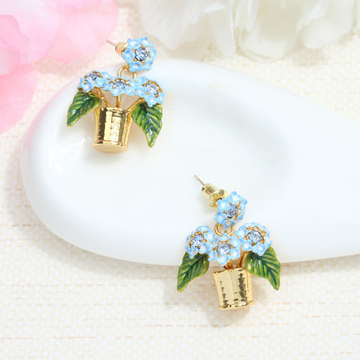 Title 9, Plant Flower Sky Blue Hydrangea Group with leav...