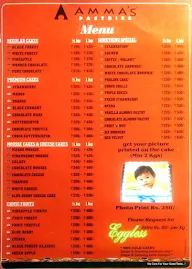 Amma's Pastries menu 1
