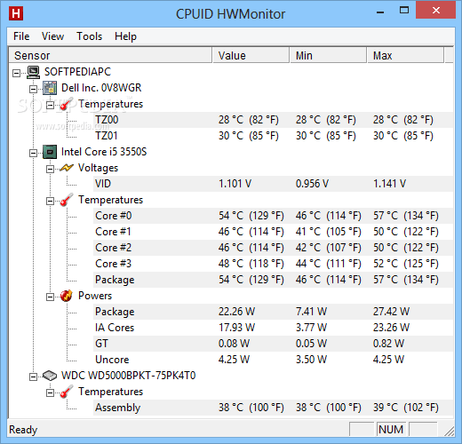 HW Monitor software to control fan 