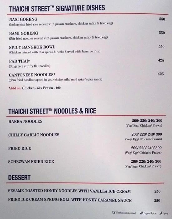 Thaichi Street menu 