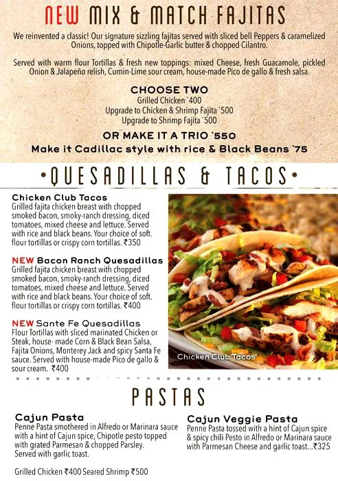 Chili's Grill & Bar menu 