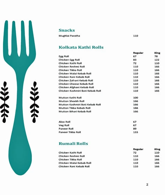 Esfahan Restaurant menu 