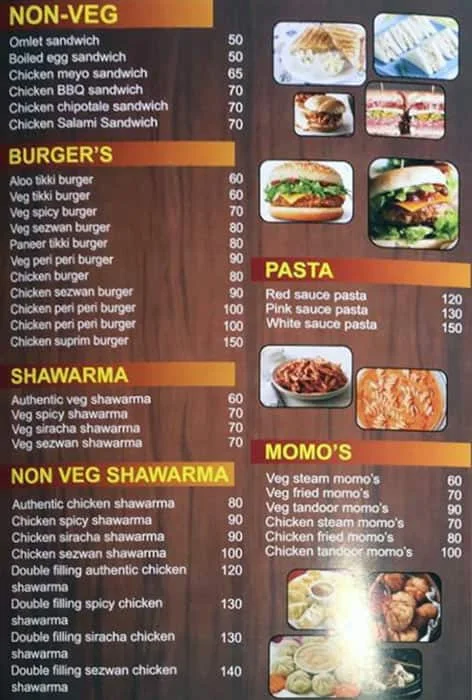 Central Cafe menu 