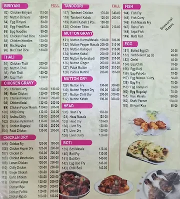 Adishakthi Mess menu 