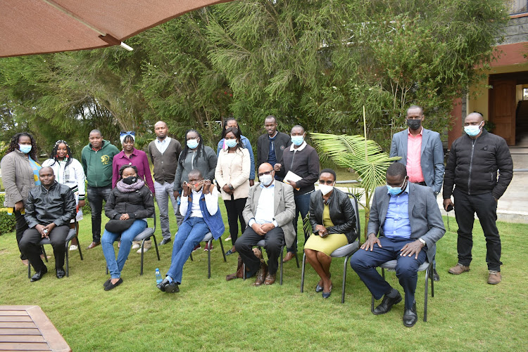 Kajiado journalists attending a Kenya Aids NGOs Consortium training on early child development advocay on Wednesday. The training was conducted by KANCO.