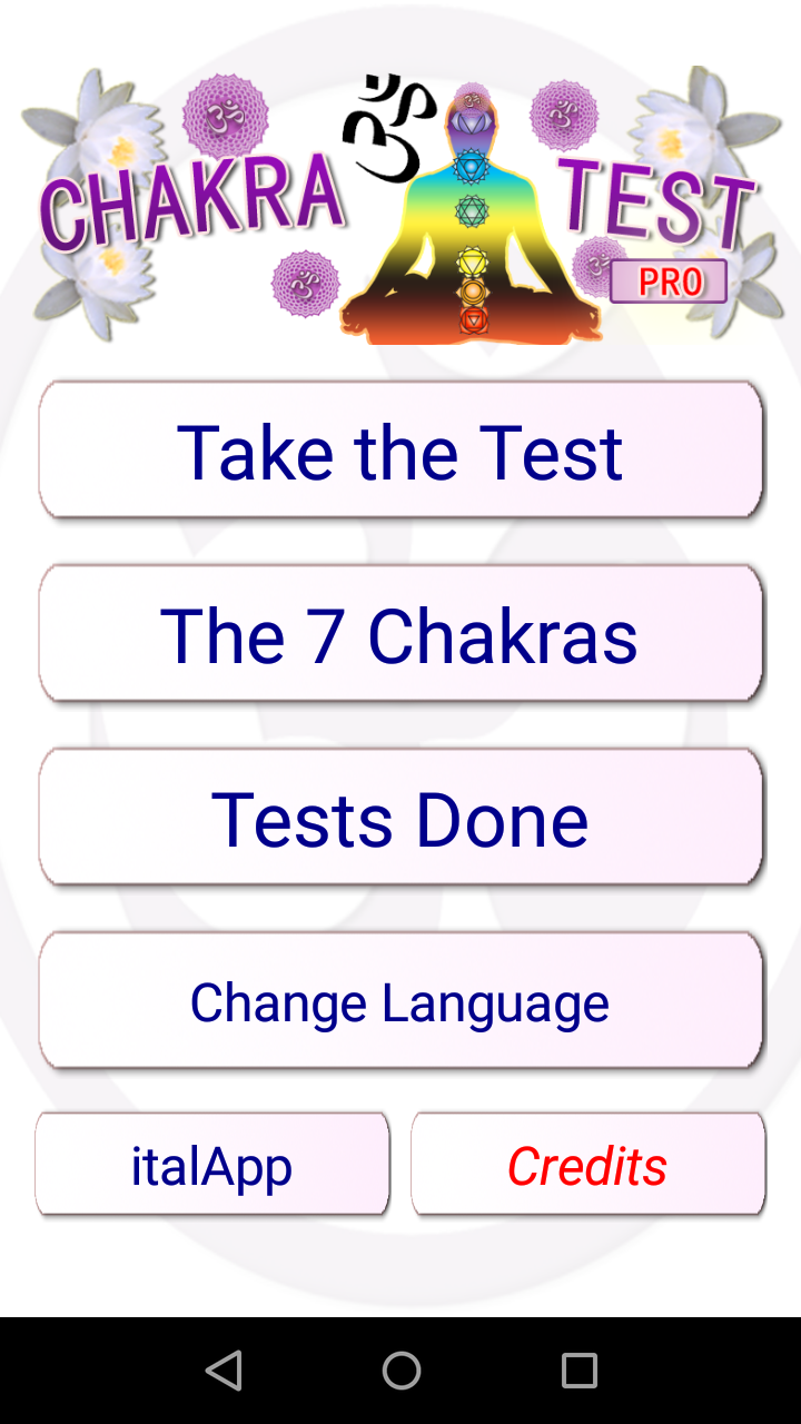 Chakra Test Pro Screen 1