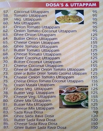 Madras Restaurant menu 