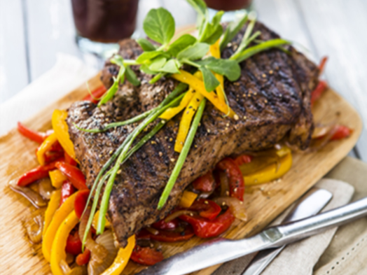 Coffee rub steak.