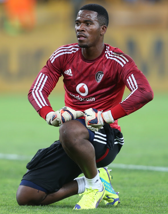 Senzo Meyiwa during a match between Kaizer Chiefs and Orlando Pirates at Moses Mabhida Stadium in Durban on September 20 2014 - a month before he was killed.