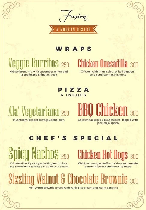 Fuzion menu 