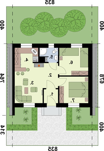 Lublana 2 C dom mieszkalny (zabudowa szeregowa) - Rzut parteru - segment B