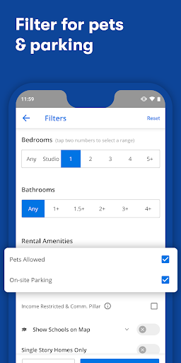 Screenshot Apartments & Rentals - Zillow