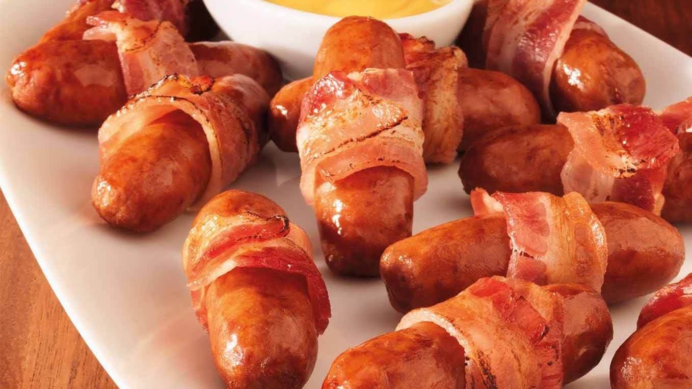 Brown Sugar Bacon Wrapped Lit'l Smokies® Smoked Sausage Recipe | Yummly