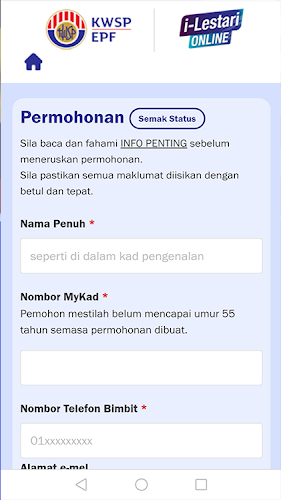 Semak iLestari Online KWSP - Latest version for Android - Download APK