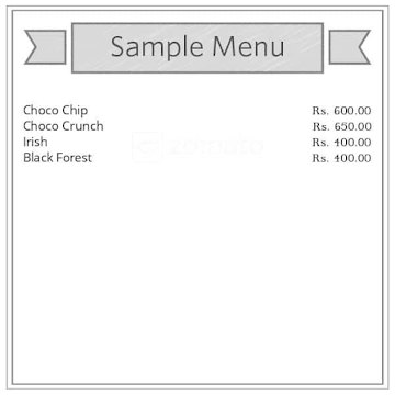 Ovenfresh Cakes menu 