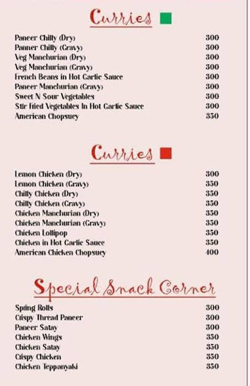 Lee & Chan's Bistro menu 