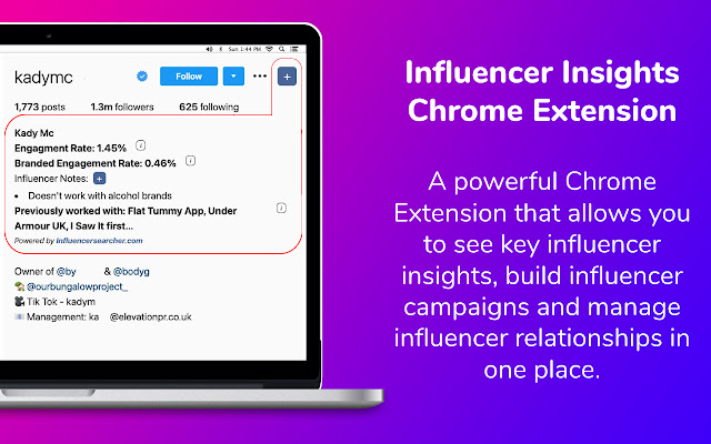 Influencer Searcher Engagement Calculator chrome extension