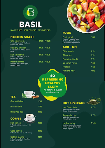 Basil menu 