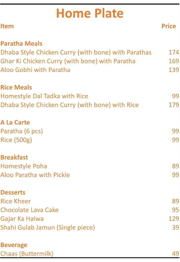 Ghar ka khana by EatFit menu 