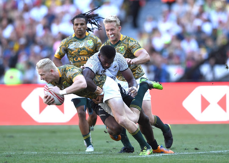 Ryan Oosthuizen of the South Africa during day 2 of the HSBC Cape Town Sevens match 39, Cup Semi Final match between South Africa vs Fiji at Cape Town Stadium on December 09, 2018 in Cape Town, South Africa.