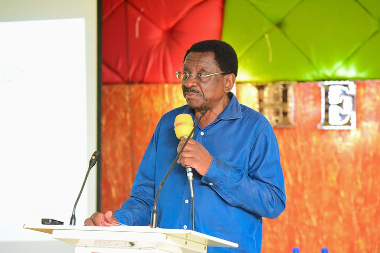 Governor James Orengo speaking at a church service in Siaya on Sunday, June 5, 2023