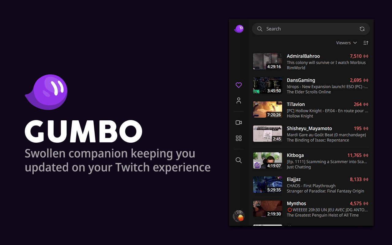 Gumbo: Twitch Companion Preview image 3