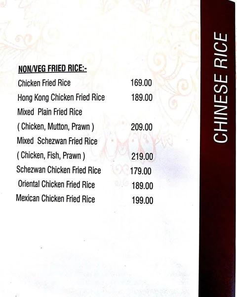 Chef's Kitchen menu 