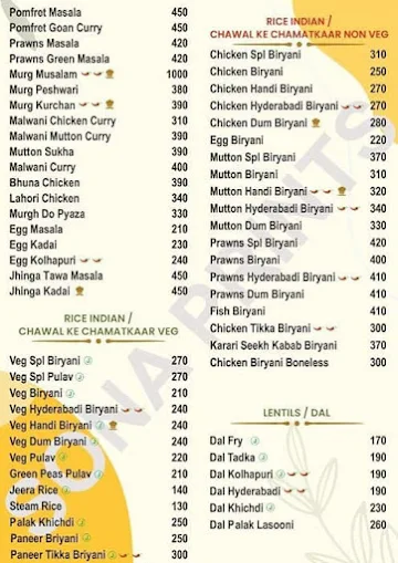 Raju's Kitchen menu 