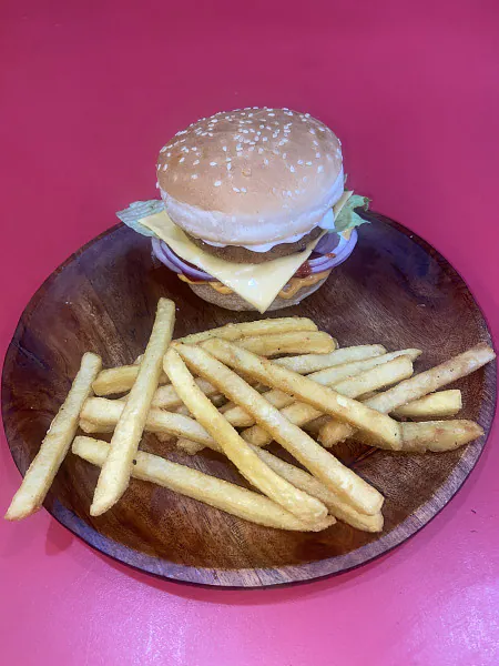 Veg Burger With Fries