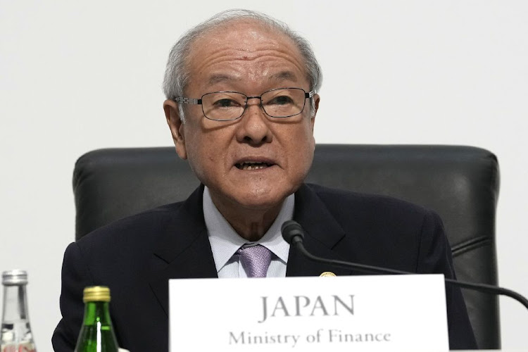 Shunichi Suzuki, Japan's finance minister, during a news conference at the Group of Seven (G-7) finance ministers and central bank governors meeting in Niigata, Japan, on Saturday, May 13, 2023.