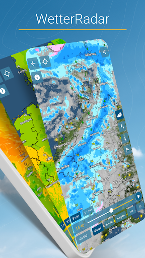 Screenshot RegenRadar mit Unwetterwarnung