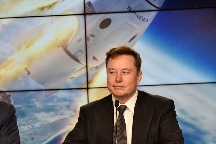 SpaceX founder and chief engineer Elon Musk attends a post-launch news conference to discuss the SpaceX Crew Dragon astronaut capsule in-flight abort test at the Kennedy Space Center in Cape Canaveral, Florida on January 19 2020. Picture: REUTERS/STEVE NESIUS