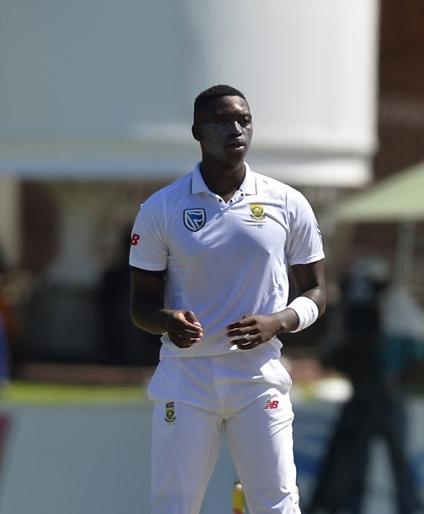 Lungi Ngidi of South Africa during day 4 of the 2nd Sunfoil Test match between South Africa and Australia at St Georges Park on March 12, 2018 in Port Elizabeth, South Africa.