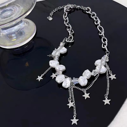 Title 5, Womens Pearl XINGX Tassel Stitching Necklace, ...