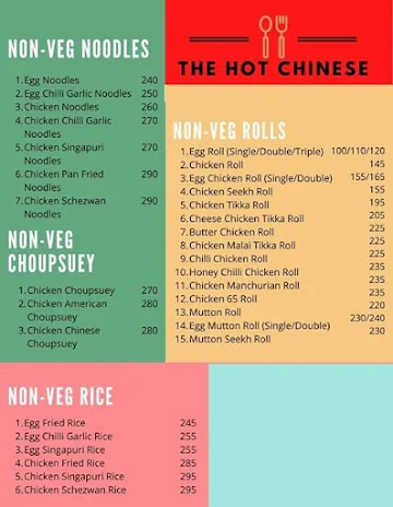 The Hot Chinese menu 