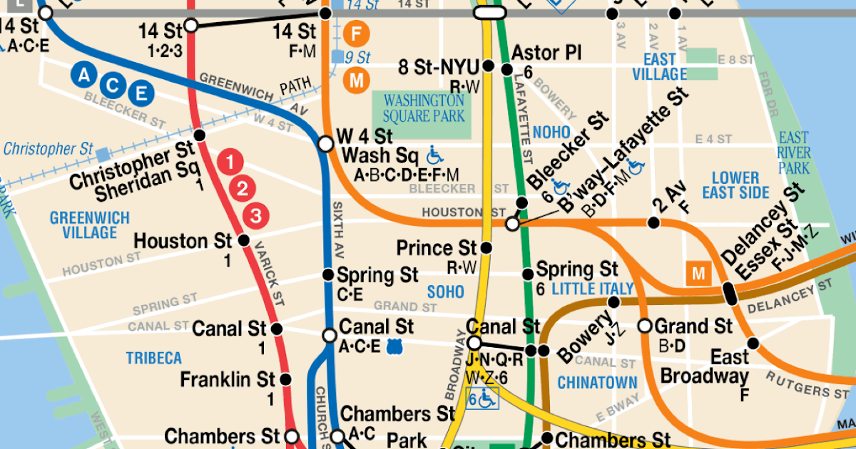 Manhattan High Resolution Manhattan New York City Subway Map