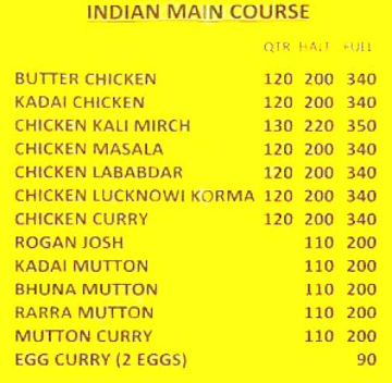 Tandoori Hut menu 