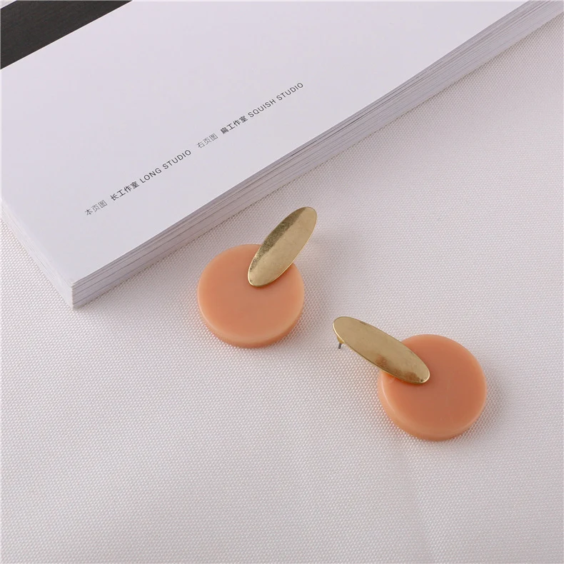 Ronde Oorbel Sieraden van Zink Legering en Hars, Niche Oorbellen, Uniek Design, Modieuze Oorsieraden voor Dames, Perfect Cadeau Idee