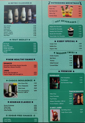 Frozen Bottle menu 