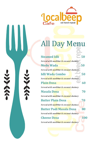 Local Beep Cafe menu 