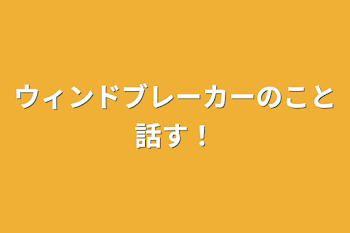 ウィンドブレーカーのこと話す！