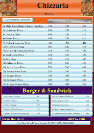 Chizzaria menu 1