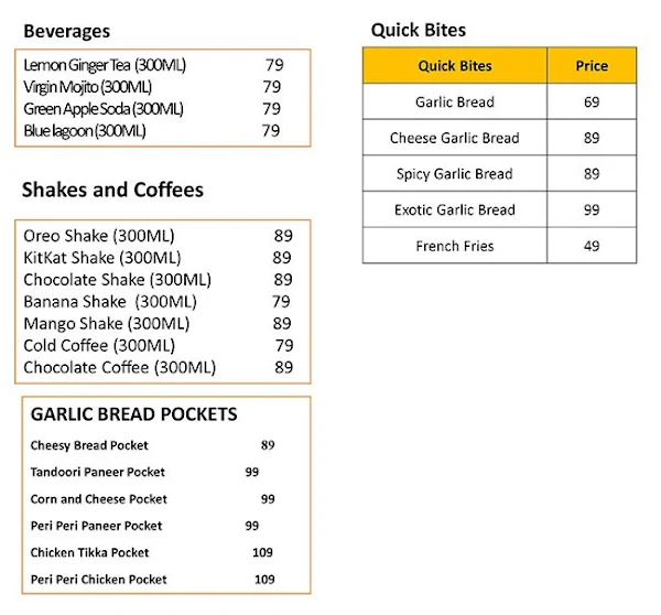 Burger Land menu 