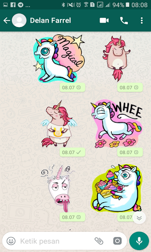 WA Sticker Kawaii Unicorns Pack