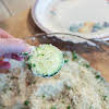 Thumbnail For Dipping Zucchini Slice In Panko Crumbs.