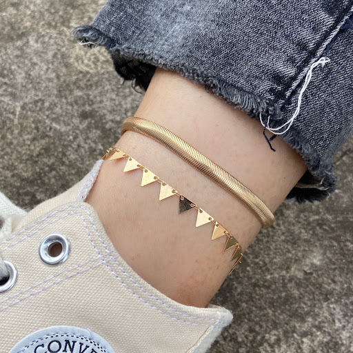 Title 4, Fashion Triangle Double-layer Chain Anklet – a ...